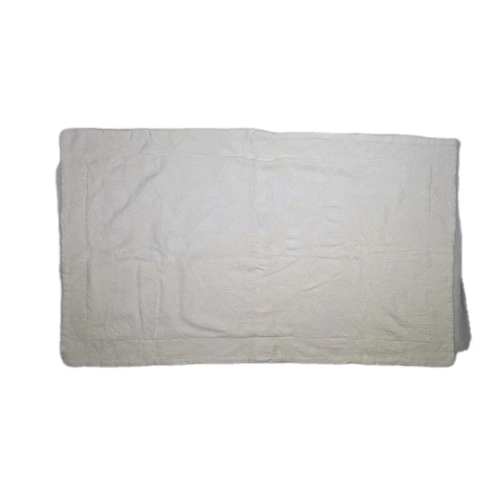 Bella Notte Vienna King Sham Ivory Chenille Scroll Shell Button USA Rayon Cotton